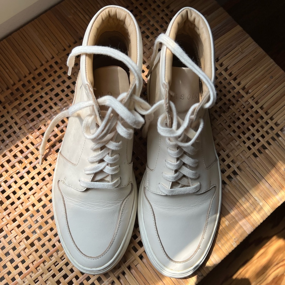 Nisolo Reina High Top Sneaker in Bone - Picture 7 of 11